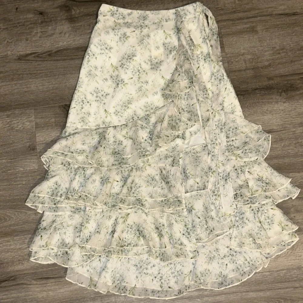 En Saison Marlene floral ruffle tiered Midi skirt - Picture 9 of 13
